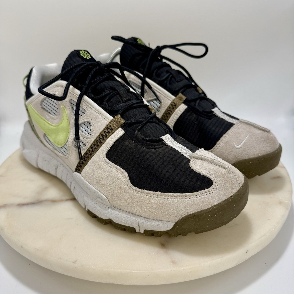 Size 10 - Nike Free Terra Vista Next Nature Black Vivid Green Suede Neon Swoosh